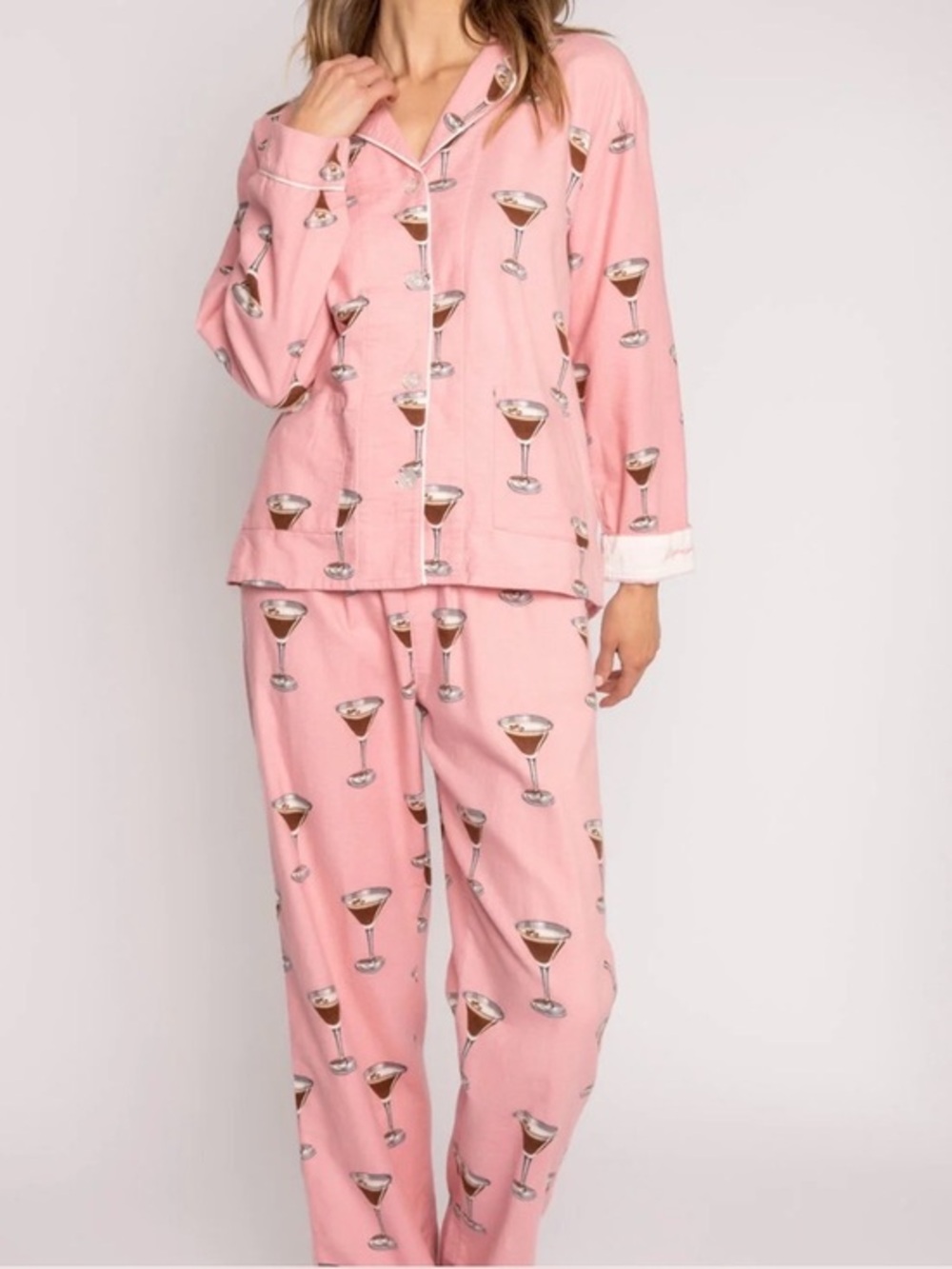 PJ Salvage Espresso Martini Pink 100% Cotton 2 Piece Pajama Set